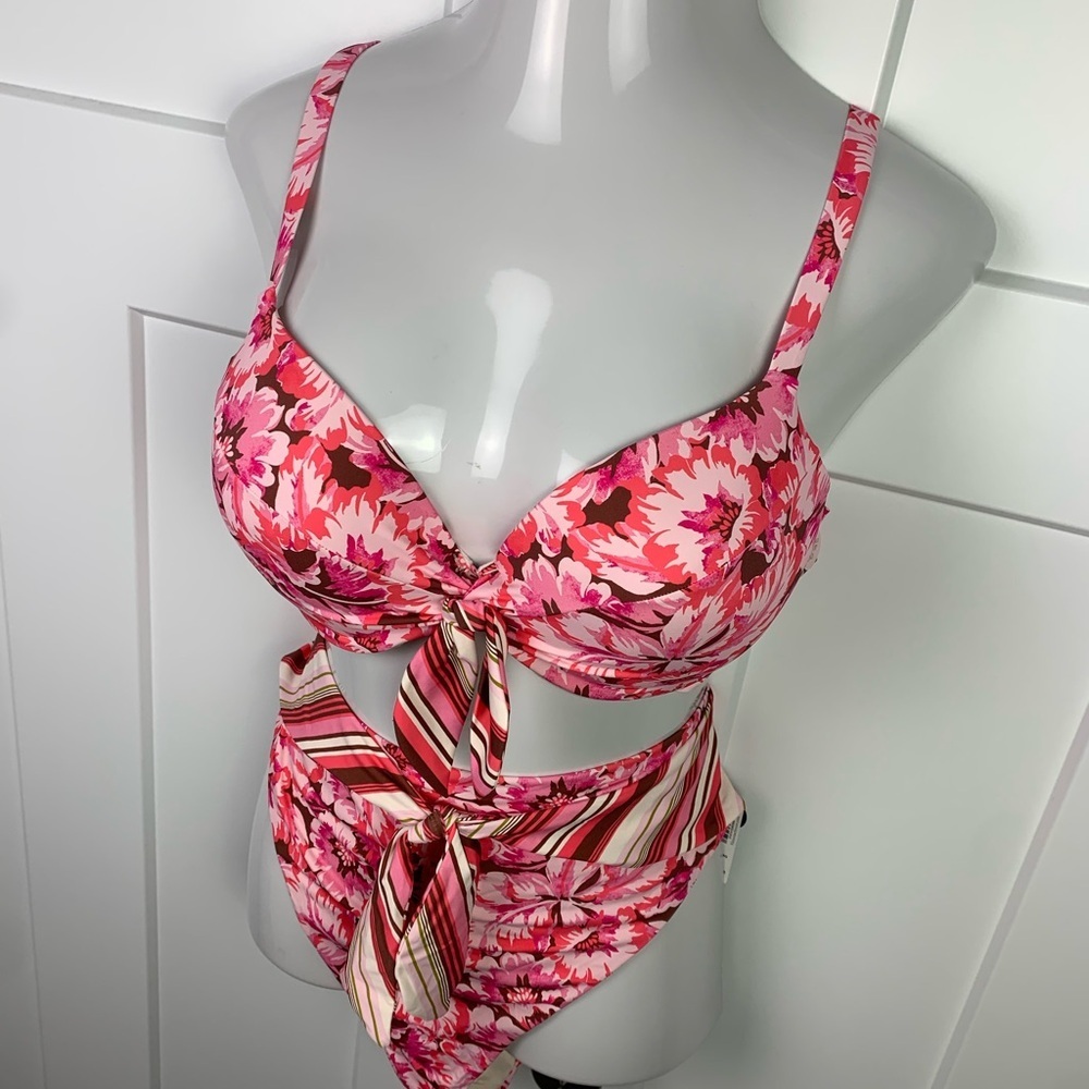 NWT Victorias Secret Bikini Set Size 38D Underwire Top XXL High Waist Bottom - Picture 3 of 9